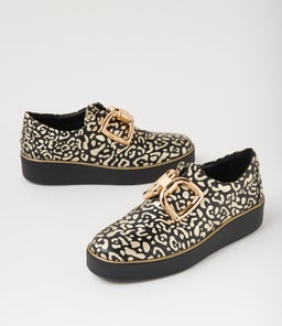 ZEKI W ZR BLACK&GOLD LEOPARD LEATHER