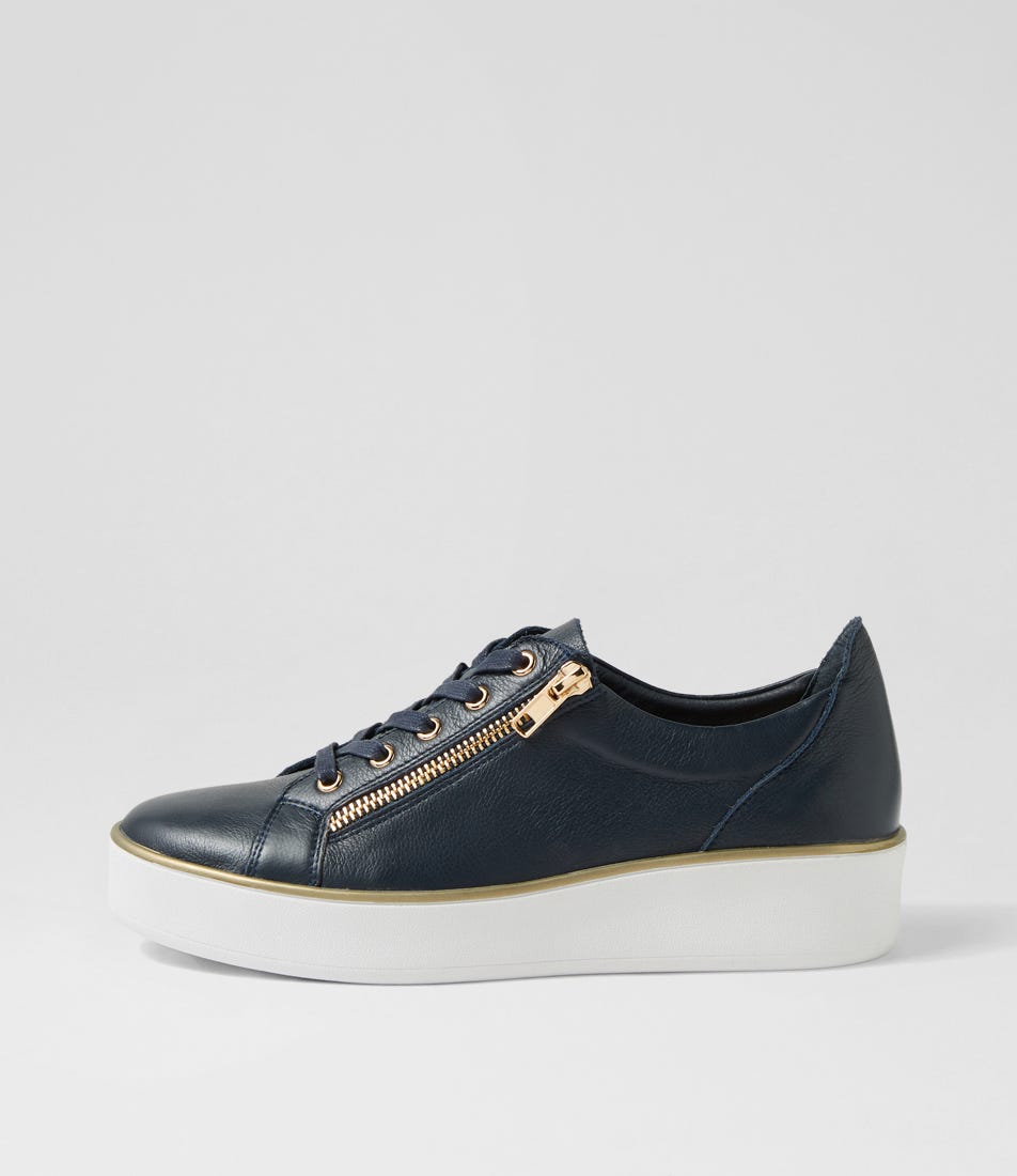 Zissy W Navy White Leather Sneakers Zissy W Navy White Leather Sneakers