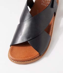 HANAKO W ZR BLACK TAN LEATHER
