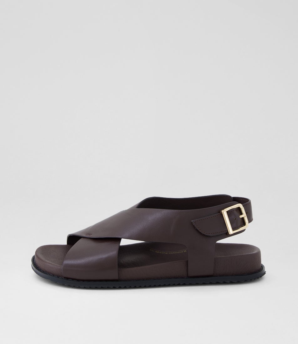 Hanako W Choc Leather Buckled Sandals Hanako W Choc Leather Buckled Sandals