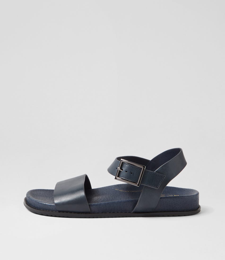 Hammil W Navy Leather Sandals