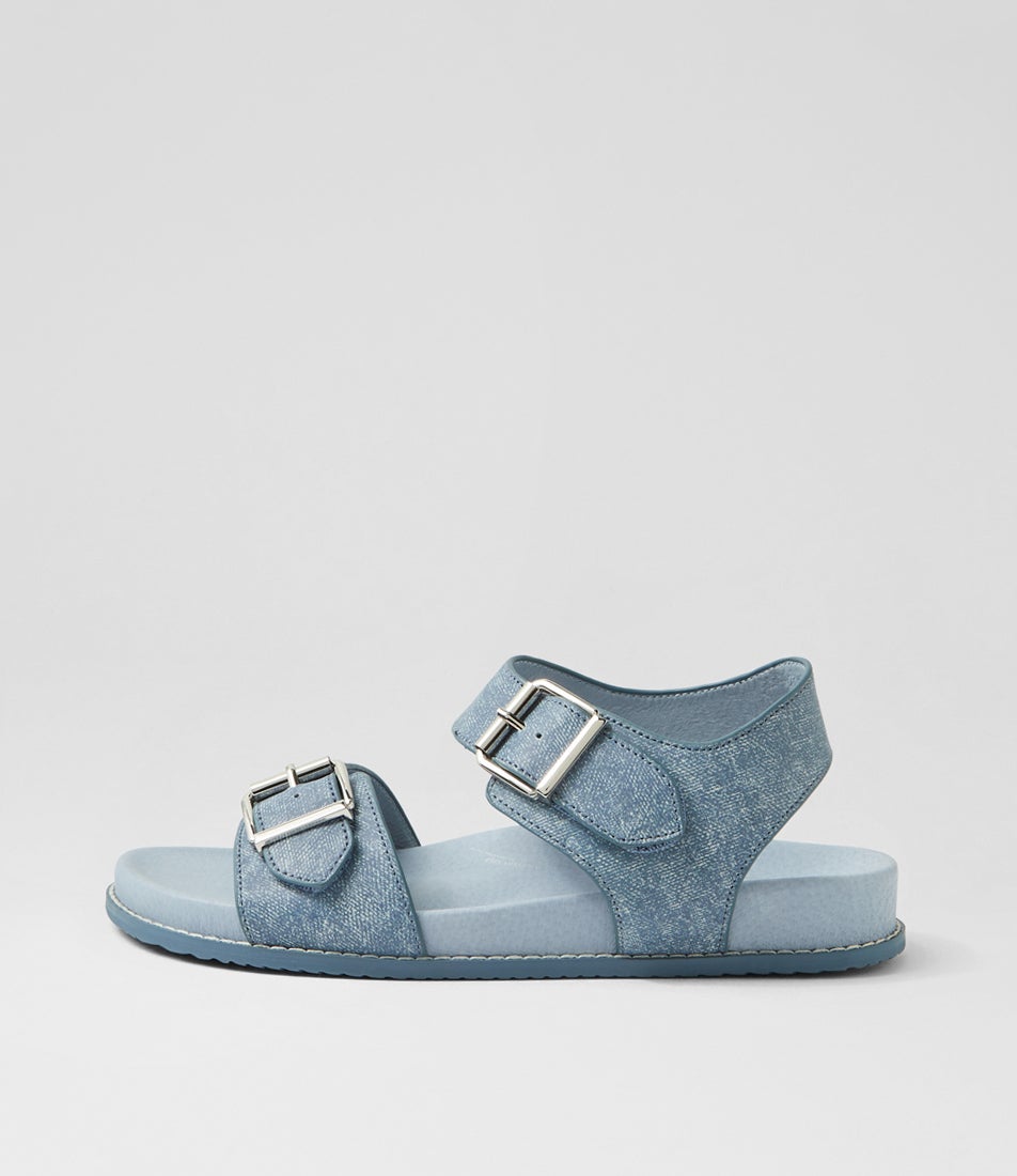 Hastice W Blue Denim Leather Sandals Hastice W Blue Denim Leather Sandals