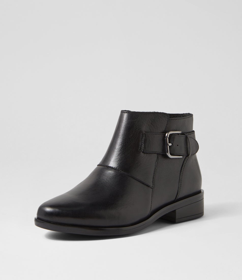 Sidony Xf Black Leather Ankle Boots