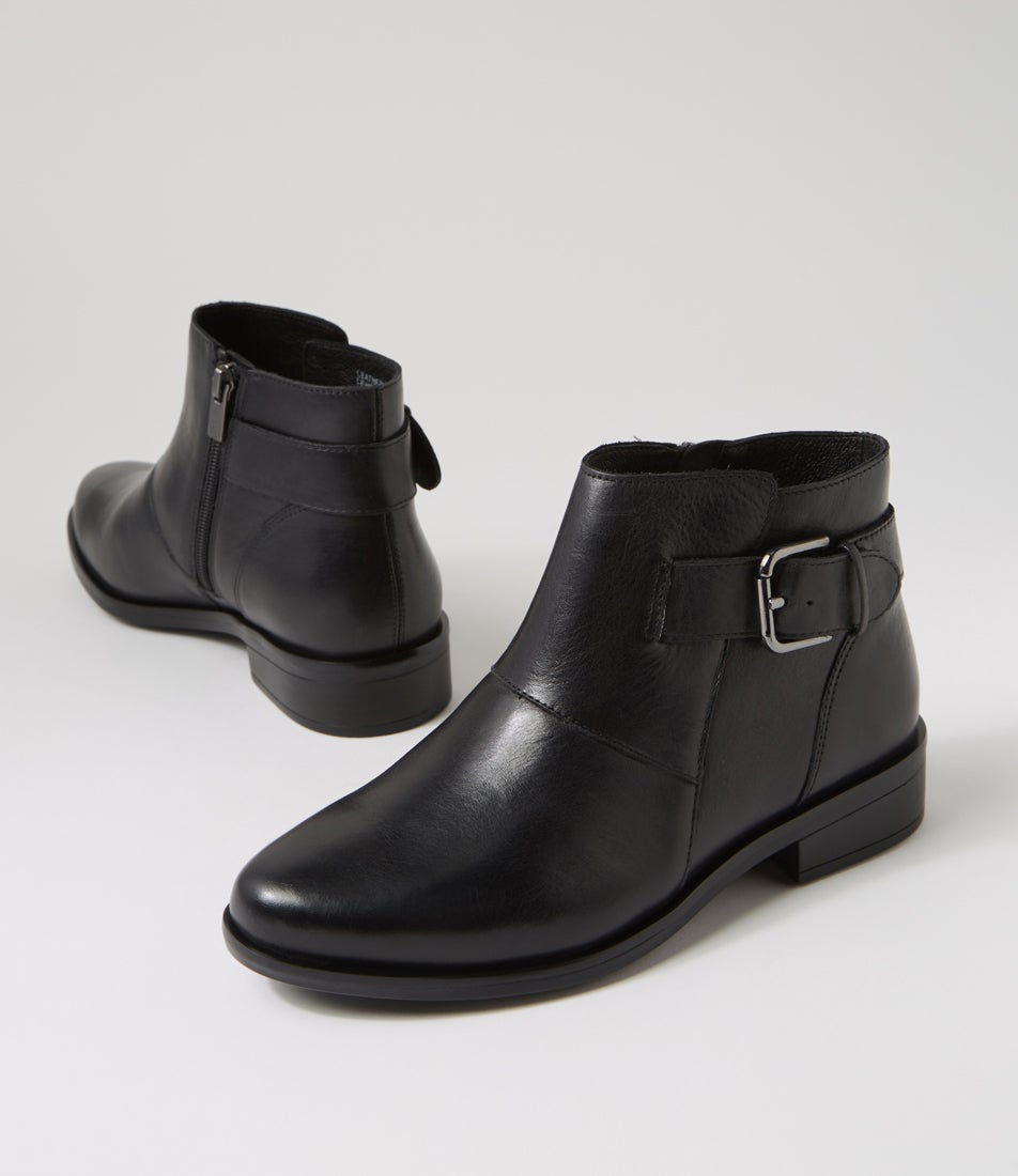 Sidony Xf Black Leather Ankle Boots