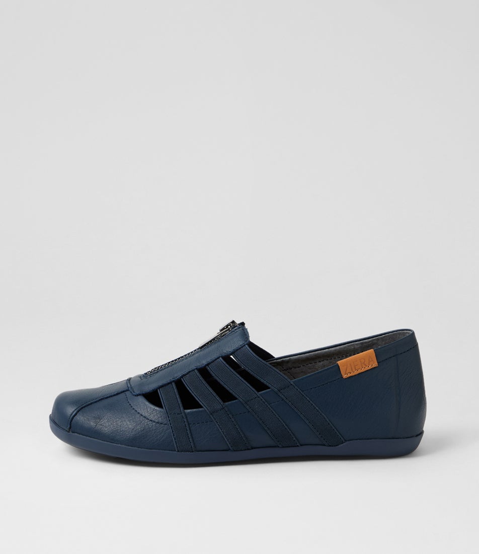 Lussia W Navy Leather Flat Shoes Lussia W Navy Leather Flat Shoes