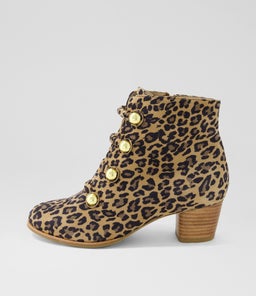GWION W ZR CAMEL LEOPARD SUEDE