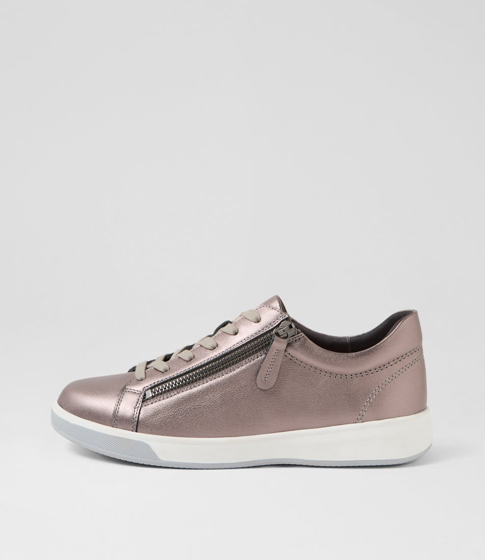Aito Xf Pewter Leather Sneakers Aito Xf Pewter Leather Sneakers