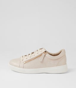 Aito Xf Beige Gold Print Leather Sneakers Aito Xf Beige Gold Print Leather Sneakers