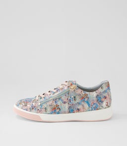 Aito Xf Pink Floral Leather Sneakers Aito Xf Pink Floral Leather Sneakers
