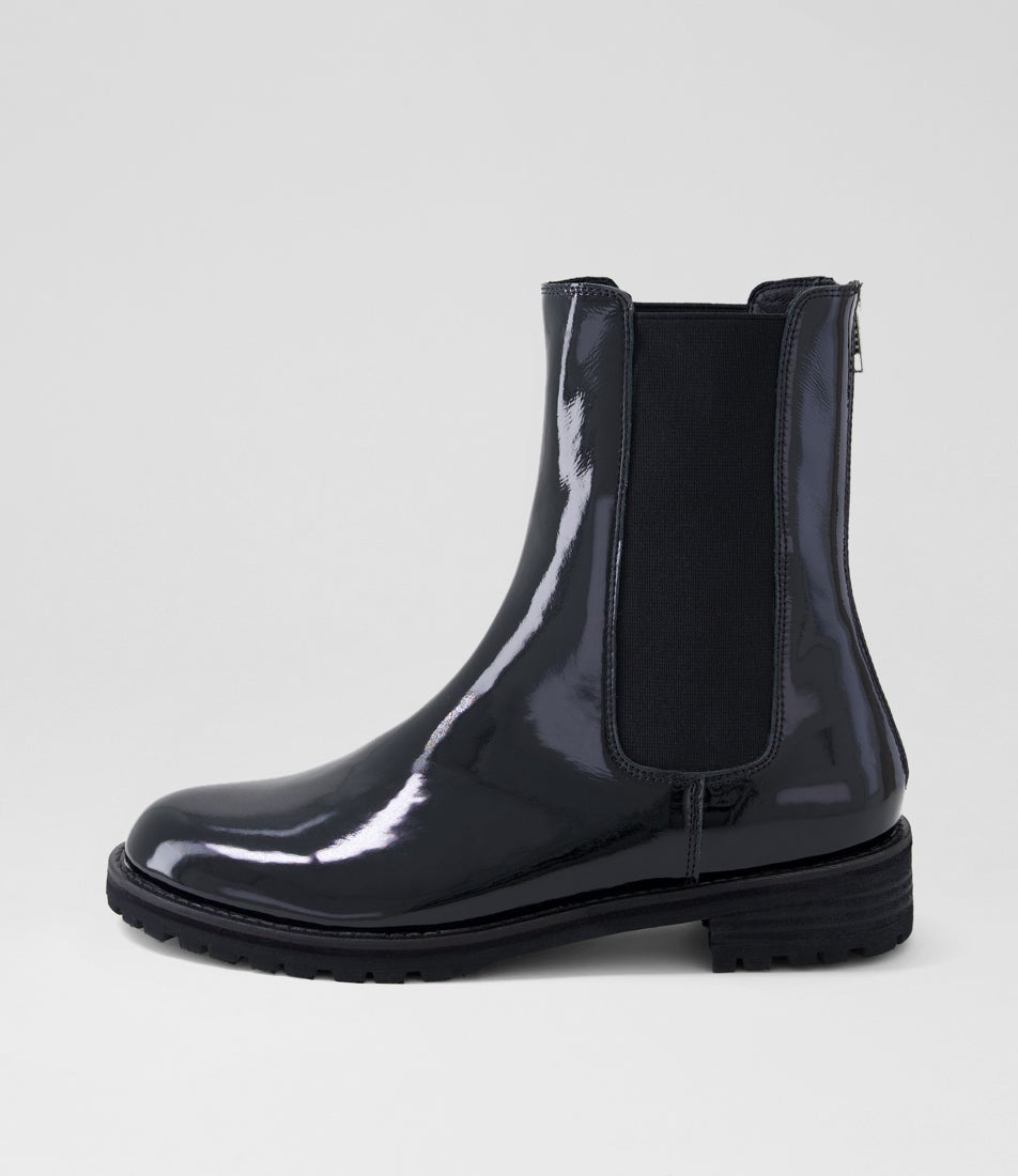 Mcneal W Black Patent Leather Ankle Boots Mcneal W Black Patent Leather Ankle Boots