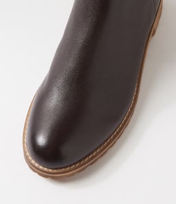 MARTHE W ZR CHOC LEATHER STRETCH SMOOTH