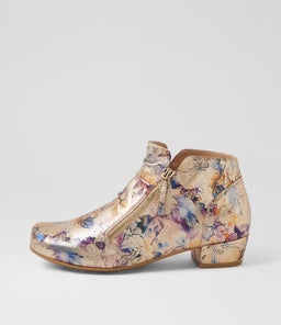 QUENNO XW ZR GOLD VINTAGE FLORAL LEATHER