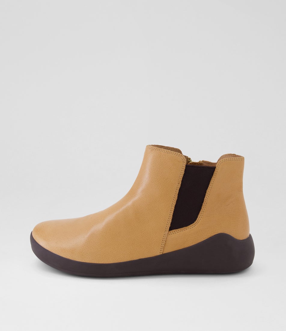 Yumba Xw Dark Tan Choc Leather Elastic Chelsea Boots Yumba Xw Dark Tan Choc Leather Elastic Chelsea Boots