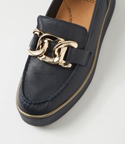 ZURINA W ZR NAVY NAVY SOLE LEATHER