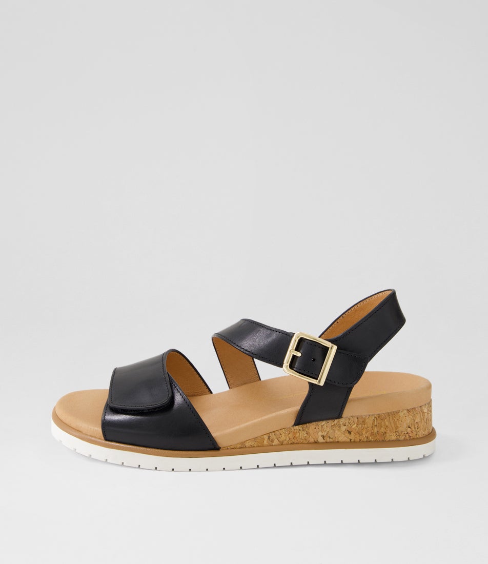 Vamsy W Black White Leather Sandals Vamsy W Black White Leather Sandals