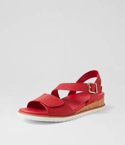 VAMSY W ZR RED WHITE SOLE LEATHER