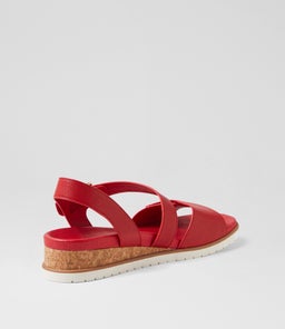 VAMSY W ZR RED WHITE SOLE LEATHER