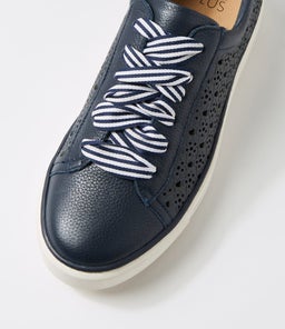 KEELIE W ZR NAVY WHITE TUMBLE LEATHER