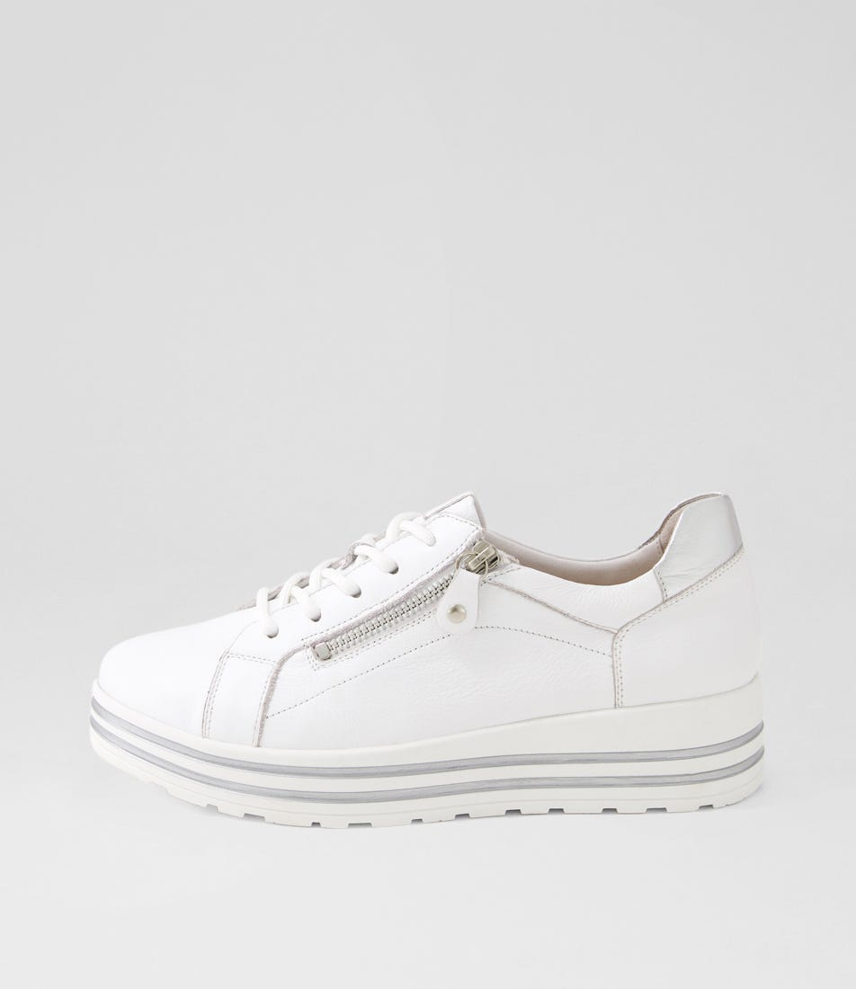 Vamra Xf White Silver Leather Sneakers by Ziera Shop Online at Styletread
