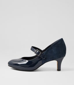 TRELL XW ZR NAVY PATENT SUEDE
