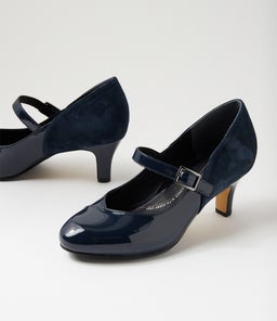 TRELL XW ZR NAVY PATENT SUEDE