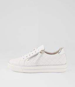 KOZIE W ZR WHITE SILVER TUMBLE LEATHER LEATHER