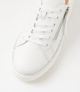 KOZIE W ZR WHITE SILVER TUMBLE LEATHER LEATHER