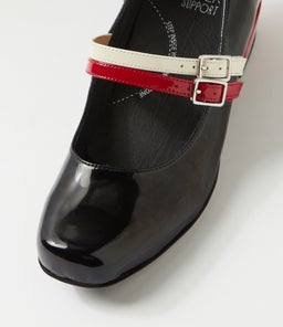 QEVRA XW ZR BLACK MULTI PATENT LEATHER