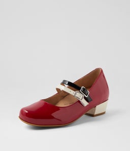 QEVRA XW ZR DK RED MULTI PATENT LEATHER