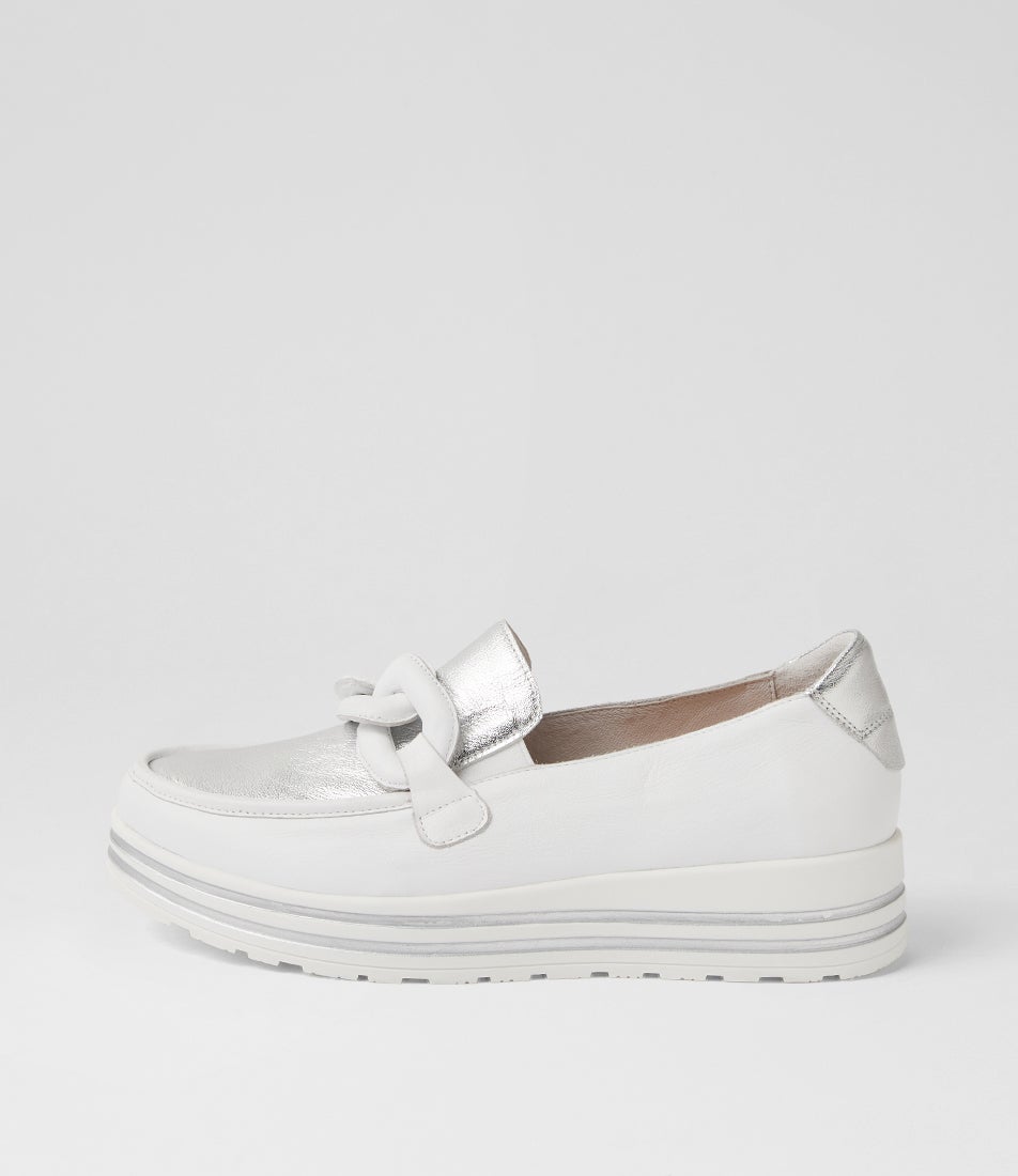 Vyrons Xf White Silver Leather Sneakers