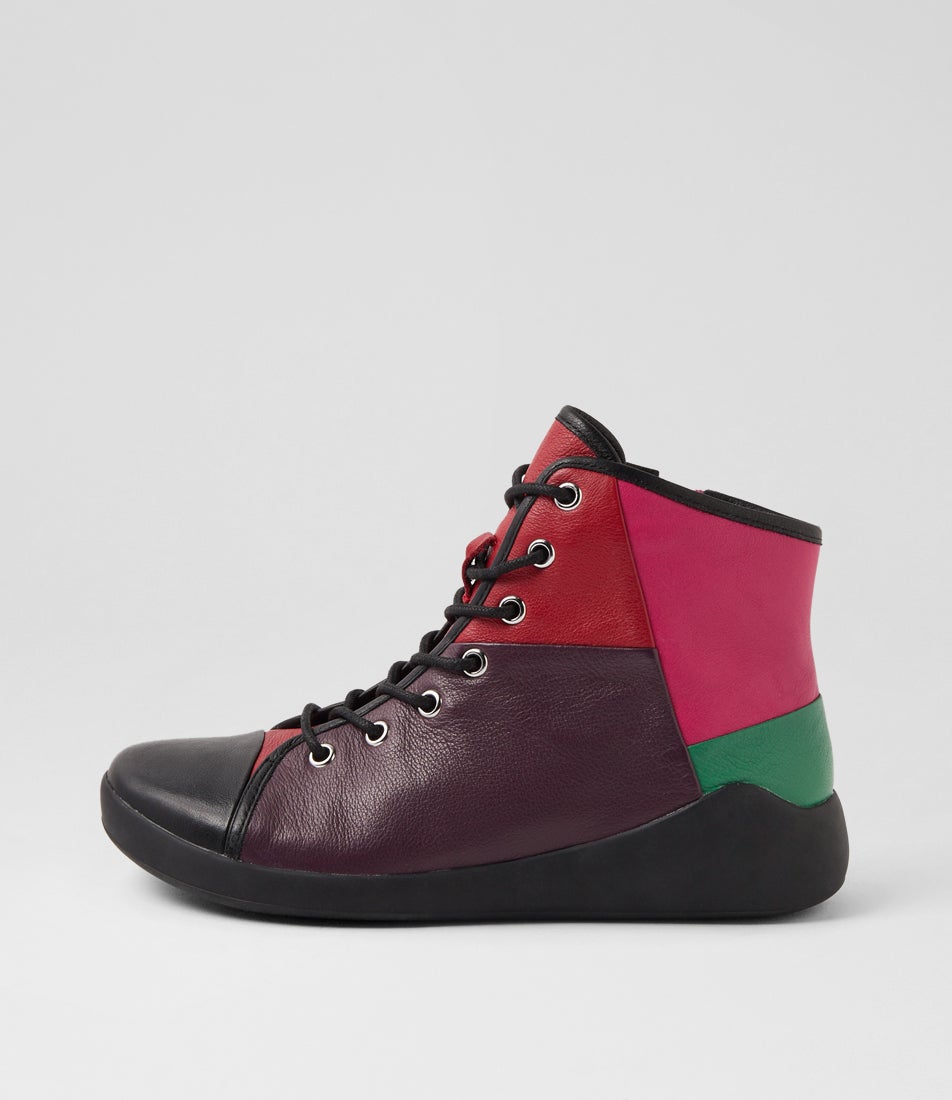 Yasu Xf Black Bright Multi Lace Up Boots