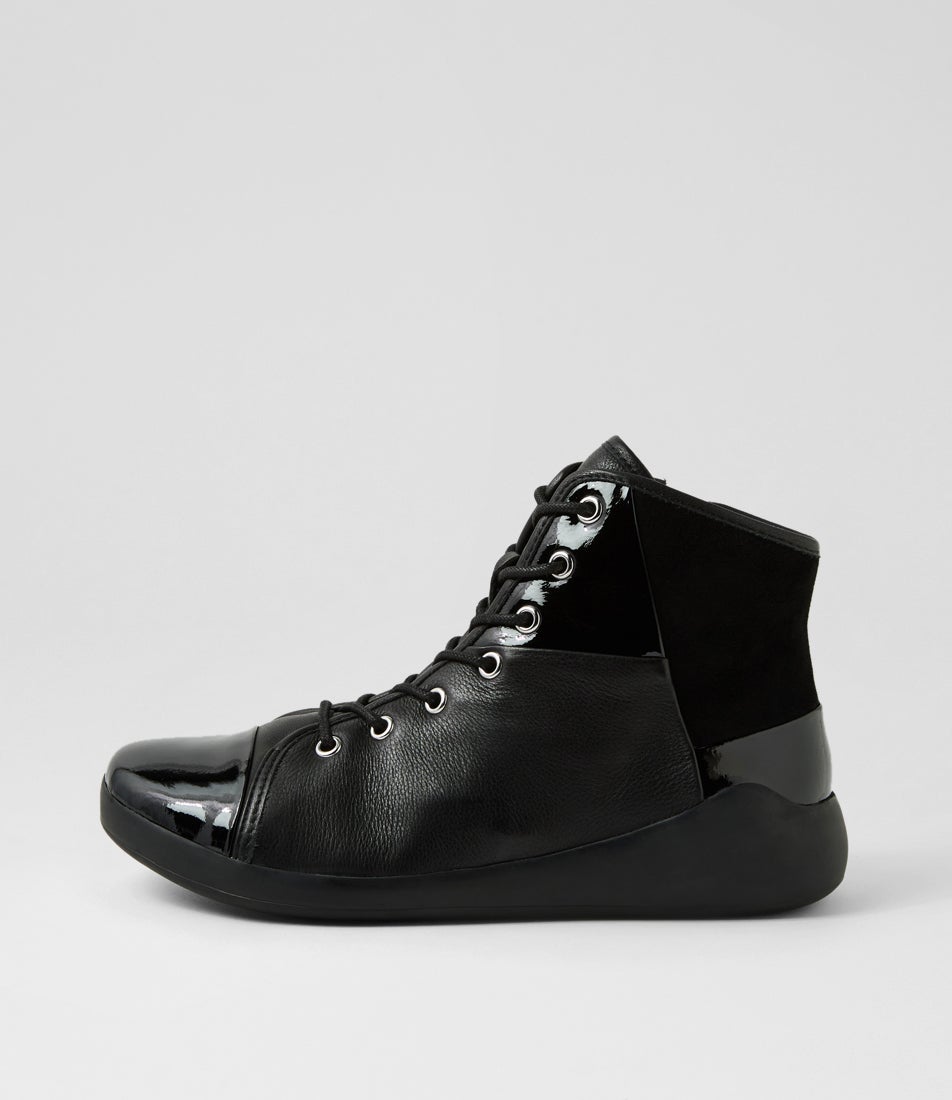 Yasu Xf Black Mix Lace Up Boots Yasu Xf Black Mix Lace Up Boots
