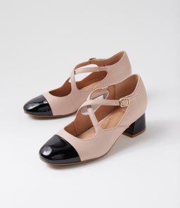 ZUMI W ZR BLACK NUDE PATENT LEATHER