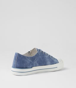 ARIES W ZR WHITE BLUE DISTRESS DENIM LEATHER