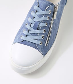 ARIES W ZR WHITE BLUE DISTRESS DENIM LEATHER