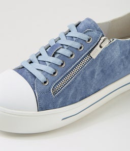 ARIES W ZR WHITE BLUE DISTRESS DENIM LEATHER