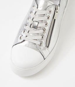 ARIES W ZR WHITE SILVER SQUARES LEATHER