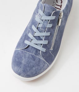 DUNKER XF ZR BLUE DISTRESS DENIM LEATHER