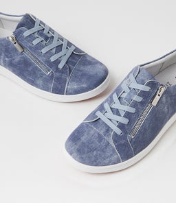 DUNKER XF ZR BLUE DISTRESS DENIM LEATHER