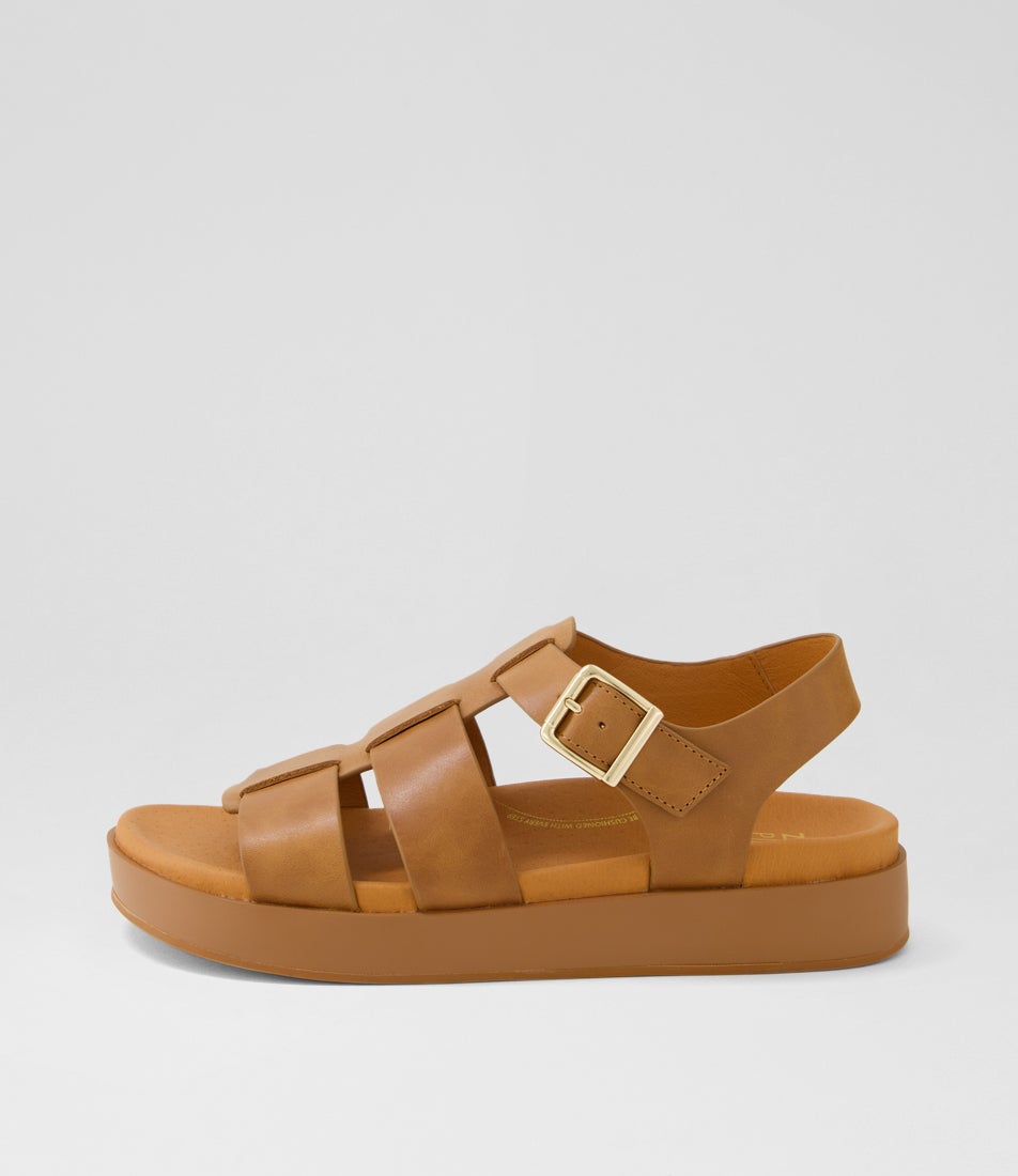 Guilda W Tan Leather Sandals