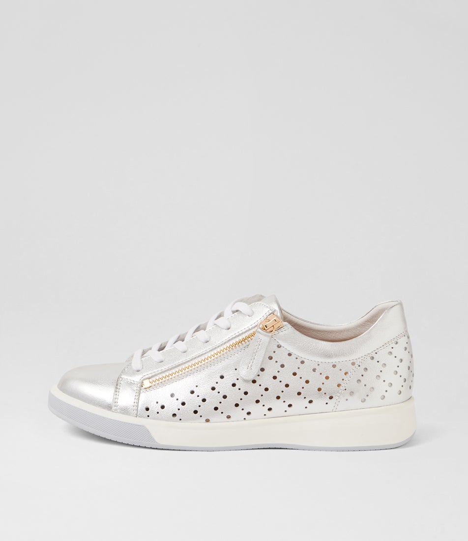 Aurie Xf Silver Leather Sneakers Aurie Xf Silver Leather Sneakers