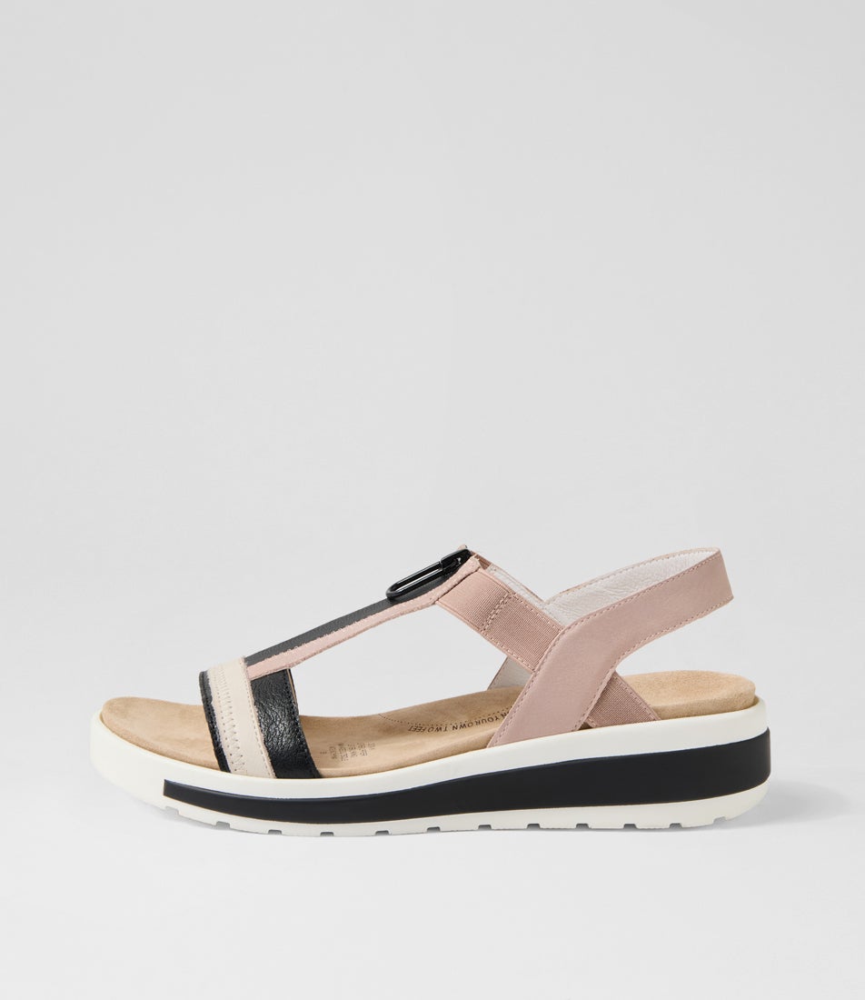 Gista W Black Almond Multi Leather Sandals Gista W Black Almond Multi Leather Sandals