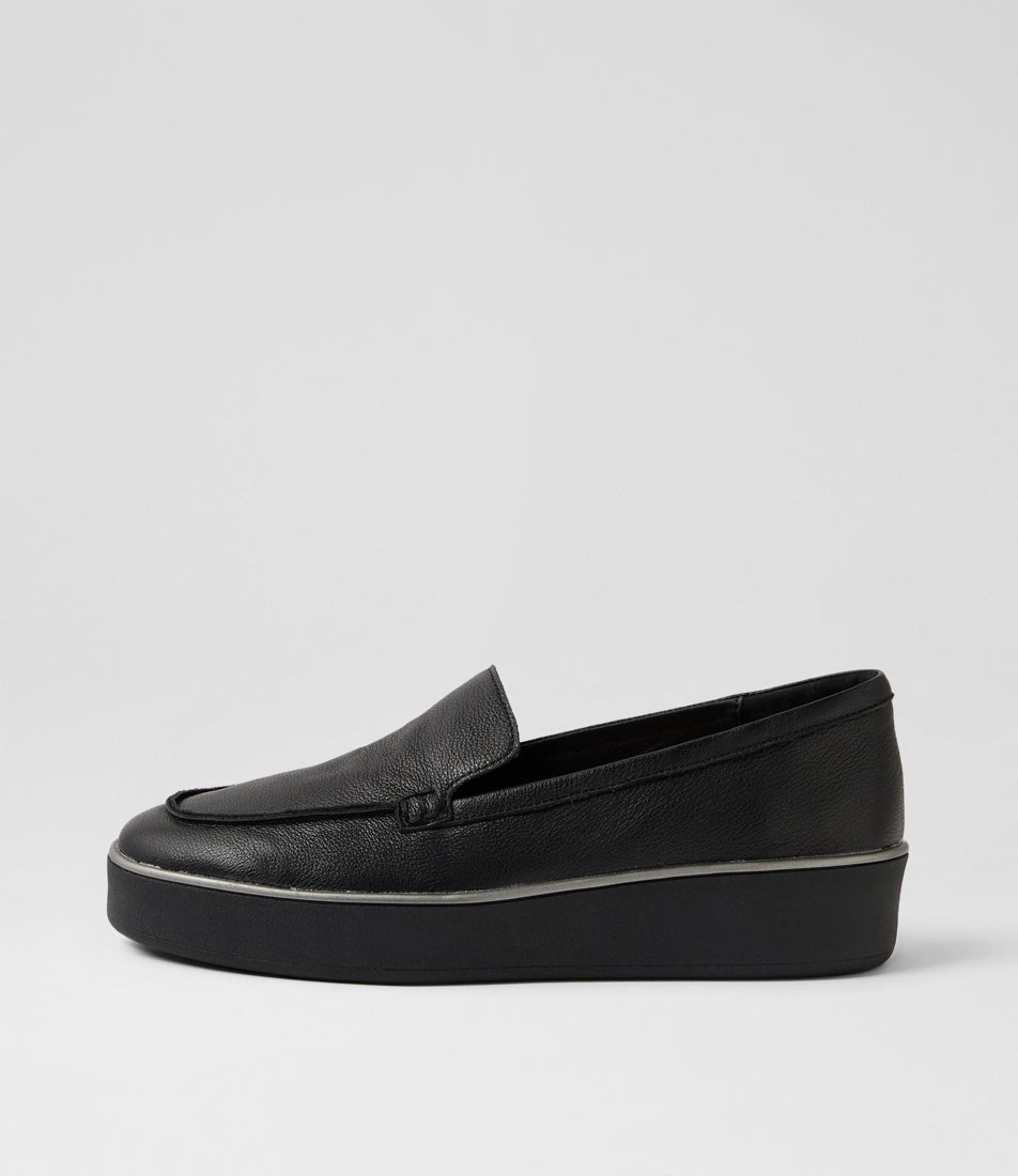 Zeelie W Black Leather Flat Shoes