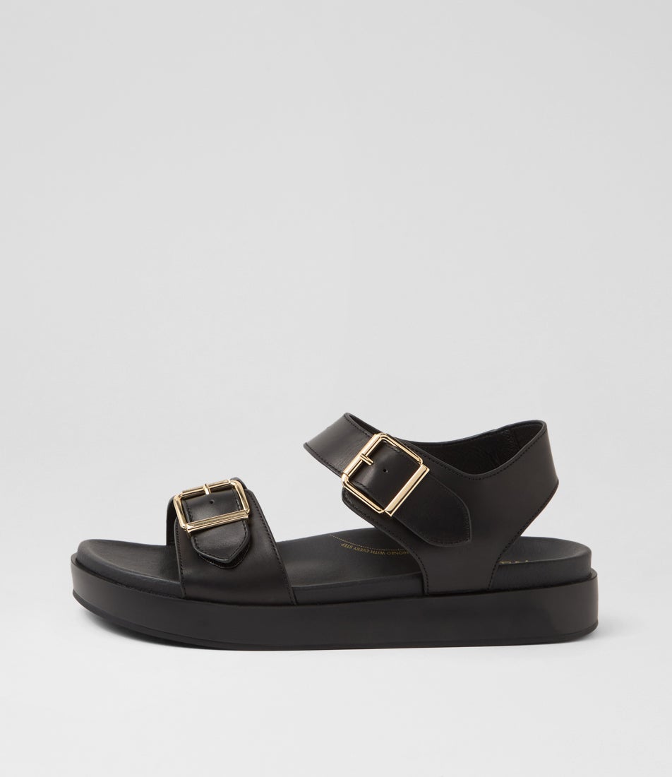 Graspie W Black Leather Sandals