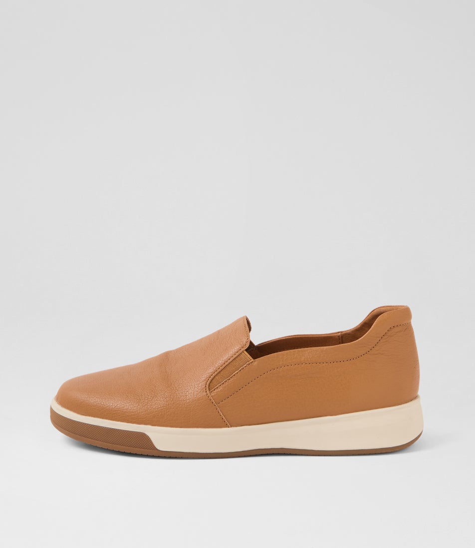 Alizah Xf Dark Tan Leather Flat Shoes