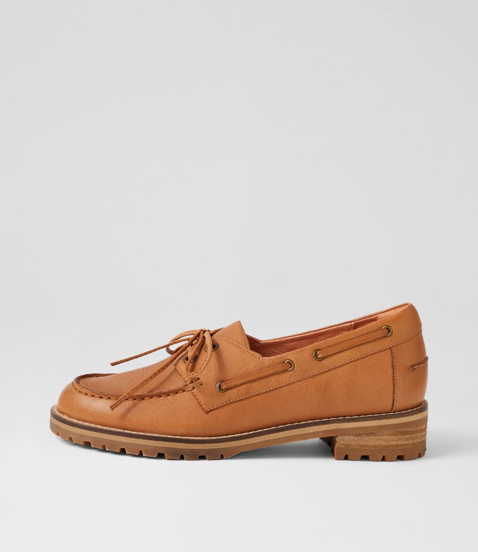 Moddie W Tan Leather Flat Shoes