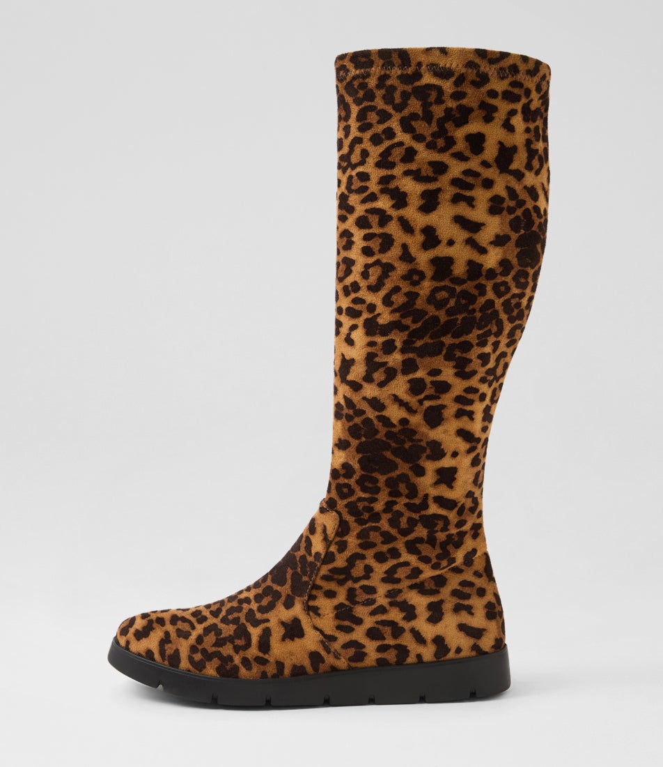 Mattei W Leopard Stretch Microsuede Knee High Boots Mattei W Leopard Stretch Microsuede Knee High Boots