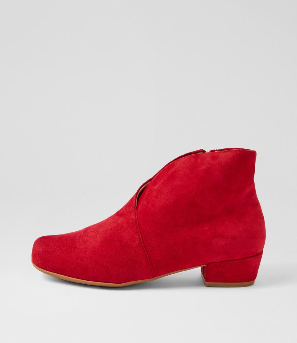Quellay Xw Red Suede Ankle Boots Quellay Xw Red Suede Ankle Boots