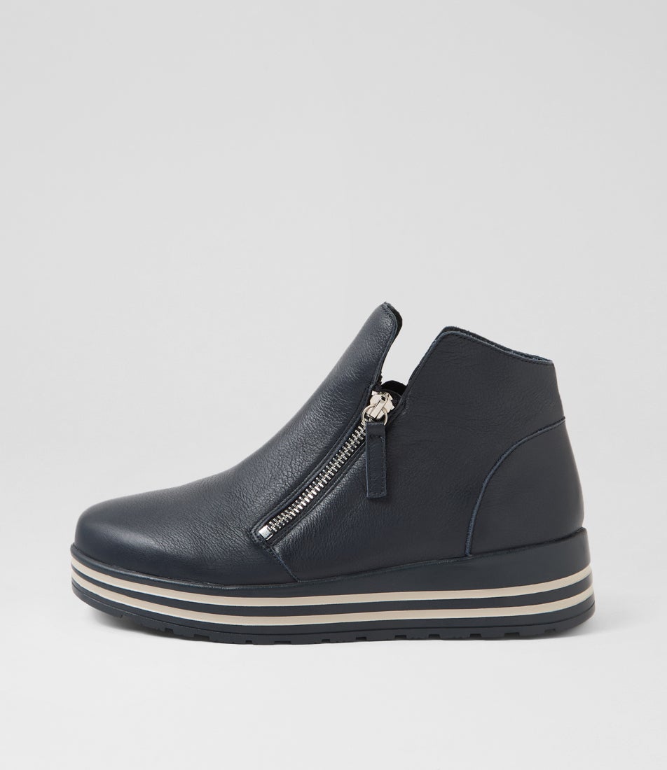 Vimma Xf Navy Leather Ankle Boots Vimma Xf Navy Leather Ankle Boots