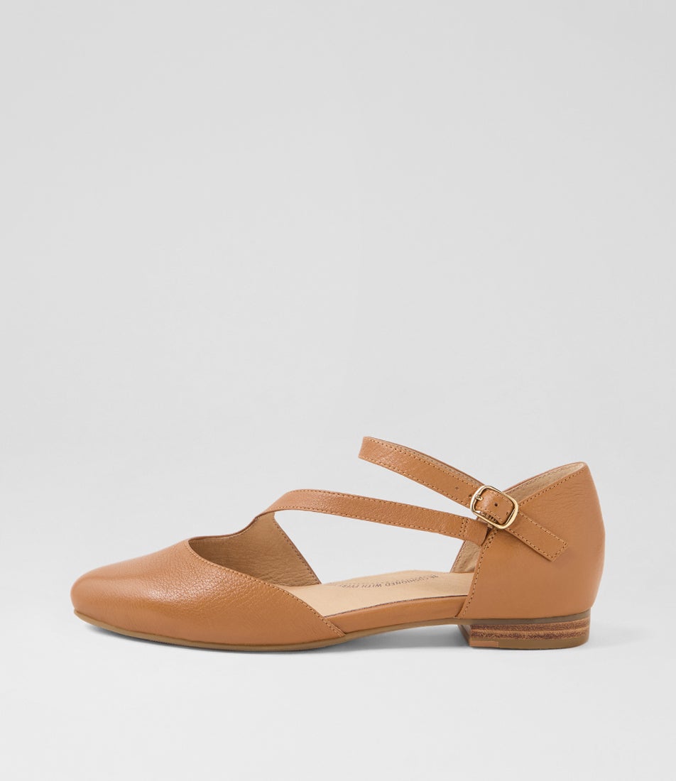 Lonkine W Dark Tan Leather Flat Shoes